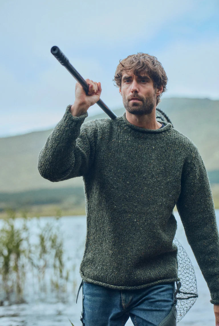 Aran Woollen Mills Trui voor heren, Blauw, L